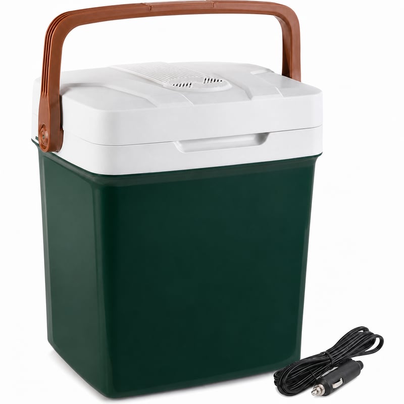 Elektrická autochladnička Peme Essential 22,9 l – 12 V/230 V — chybná, na náhradné diely: nefunguje napájanie (stav: pozri 2. obrázok)