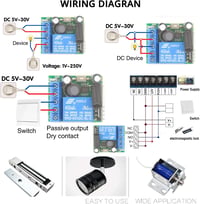 DieseRC 433 MHz távirányítós relé kapcsoló 5V-30V, 5 adóval 6