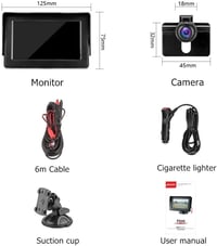 Vezeték nélküli tolatókamera szett 4.3" LCD monitorral - Vízálló, éjjellátó 7