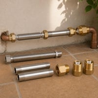 Vízjavító csomag: flexibilis toldó + 2 db 100 mm hosszabbító + 3/4 adapter + 2 db visszacsapó 1