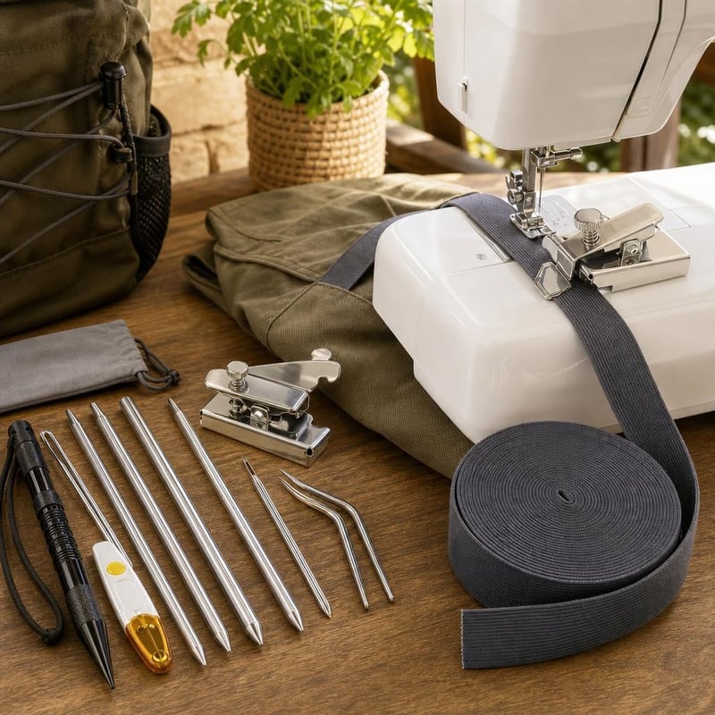 Štartovací balík pre šitie: magnetické vodidlo + ihly na šnúrky + guma 20 mm, 9 m