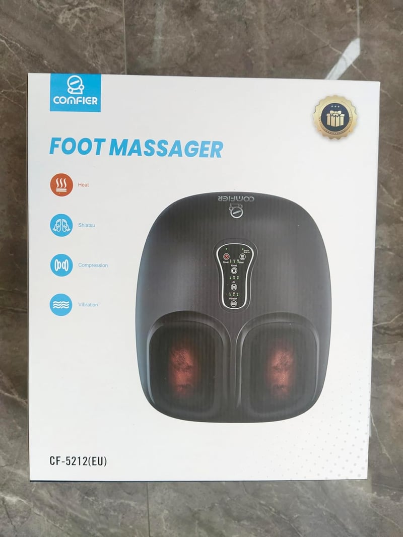 Comfier Elektromos Lábmasszírozó - Shiatsu, Hő, Vibráció, 47-es Méretig