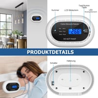 XINDUM LCD-s szénmonoxid riasztó 10 éves elemmel, otthoni használatra (fekete) 5