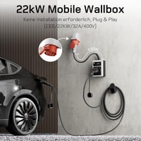 dé Wallbox 22 kW 32 A Elektromos Autó Töltő CEE Csatlakozóval és Type 2 Aljzattal, Villanyóra és RFID Kártya, ID.4, Model Y, e-tron Kompatib 2
