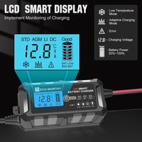 ECO-WORTHY 5A LiFePO4 Autó Akkumulátor Töltő 12V Lítium Akkuhoz 5
