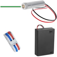 CTRICALVER 520 nm Zöld Lézer Vonal Modul 3-5V Fémházas Dióda Meghajtóval, 15 cm Kábellel, Sorkapcsokkal és Elemtartóval DIY Projektekhez - 520nm 3-5V Grün Laserlinie, 520 Nm 3-5 V Green Laser Line 1