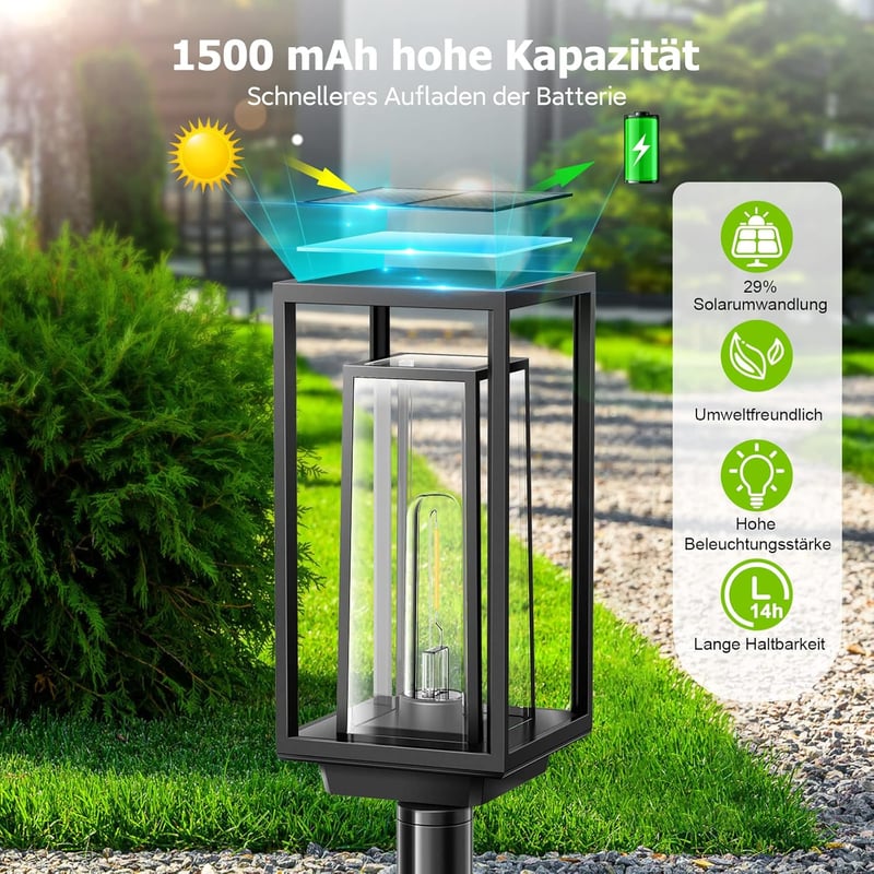 PUAIDA Napelemes Kerti Lámpa Szett 4db - Modern Kültéri Világítás, Hosszú Üzemidő, Extra Fényerő, IP65 Vízálló, Erkély és Terasz Dekoráció