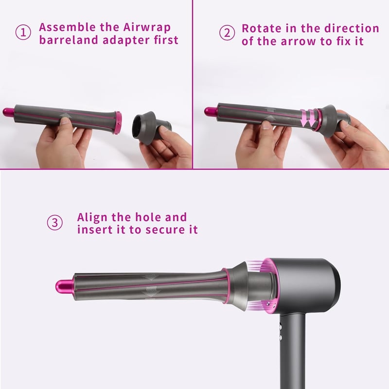 Dyson Supersonic hajszárítóhoz való 30mm-es göndörítő feltét, 2 db adapterrel