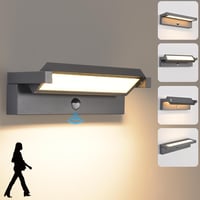 KUKAK 36W LED Kültéri Fali Lámpa Mozgásérzékelővel - IP65 Vízálló, 3000K Meleg Fehér, 350° Forgatható Panel, Alumínium, Kert, Terasz Világít 1