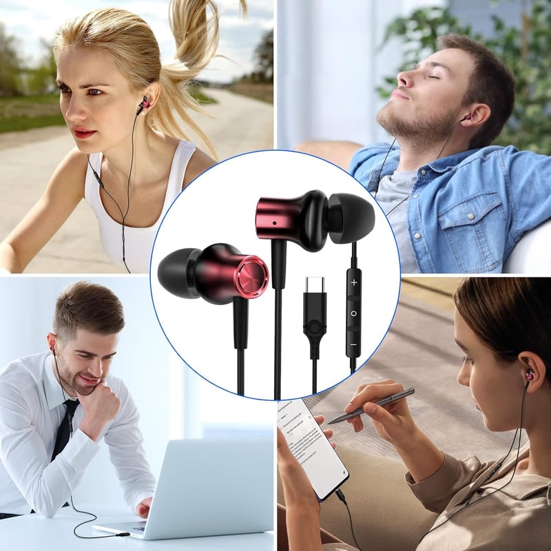 USB-C mágneses fülhallgató mikrofonnal iPhone 15 Pro, Samsung A54, Pixel 8a és más USB-C készülékekhez