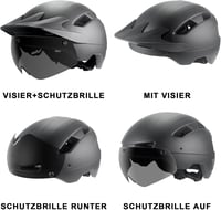 ROCKBROS Kerékpáros Sisak Mágneses Napellenzővel - Férfi/Női, Fekete, E-bike/MTB (L) 6
