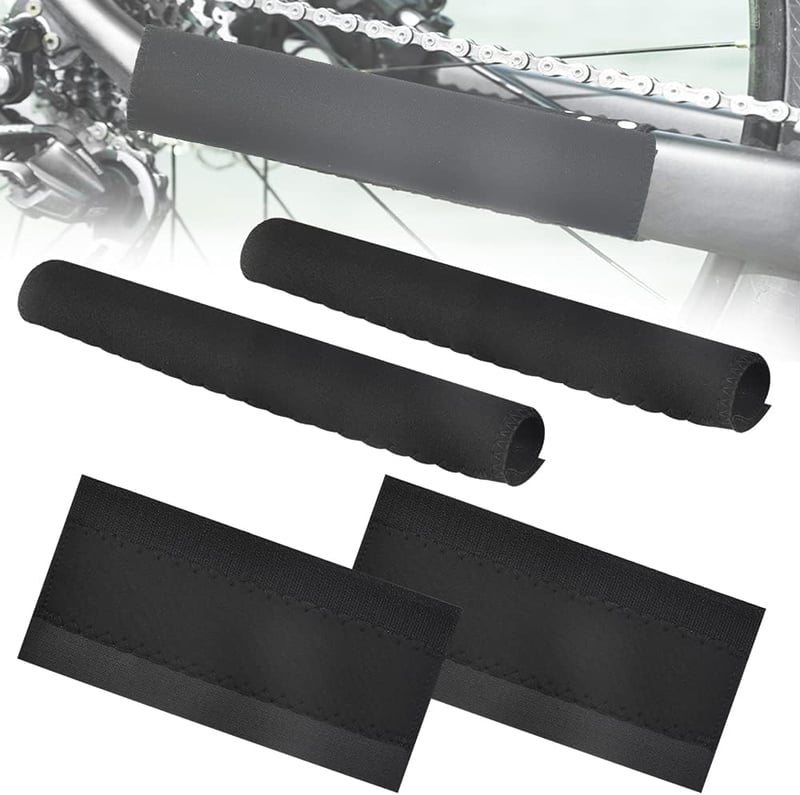 BUENTYA Univerzális Kerékpár Láncvédő Szett - 4 db Fekete, E-Bike Kompatibilis (22x10,5 cm)