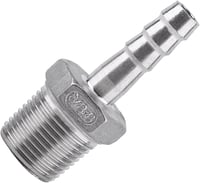Hilitand Rozsdamentes Acél Pneumatikus Csőcsatlakozó - 3/8" x 8mm BSPT Menetes Tömlőillesztés SS304 - Gyorscsatlakozó Levegő, Üzemanyag és V 4