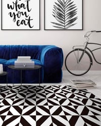 Panorama Fekete Geometrikus Vinyl Szőnyeg 80x150 cm - Mosható, Csúszásmentes Konyhai Szőnyeg, Spanyol Gyártmány 4