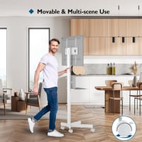 BONTEC Mobil TV Állvány Kerekekkel 23-60" Képernyőkhöz, Laptoptartó Polccal, Állítható Magasságú Görgős TV Kocsi, 25kg Teherbírás, VESA 400x 2