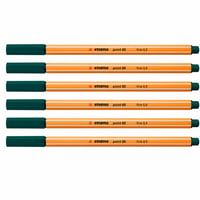 Fineliner STABILO point 88, verde pin, 0,4 mm - set de 6 bucăți (set incomplet, din set original) 2