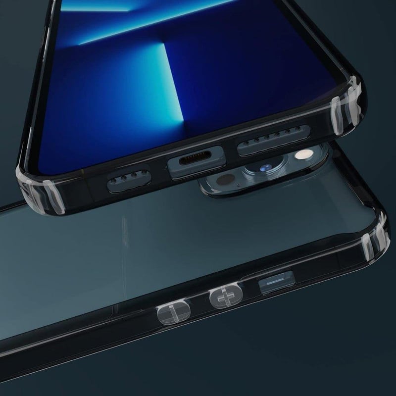 iPhone 13 Pro Max Átlátszó Védőtok Fekete Kerettel