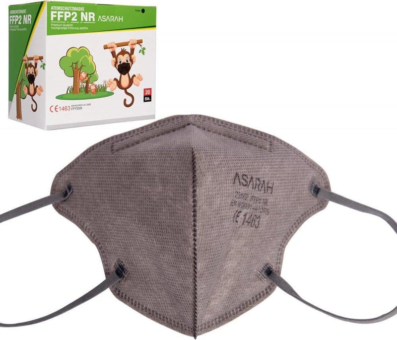 FFP2 S-es Szürke Mini Maszk 20db - Higiénikus Csomagolás
