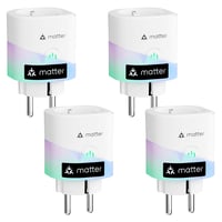 Meross Okos Konnektor Energiafogyasztás Méréssel, WiFi Aljzat 16A, Hangvezérléssel, Apple Home, Alexa és Google Kompatibilis, 4 db Fehér 1