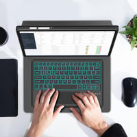FOGARI Samsung Galaxy Tab S8 Ultra 14.6" Háttérvilágítású Bluetooth Billentyűzet Tok Érintőpaddal - Rózsaszín AZERTY Vezeték Nélküli Védőtok 6