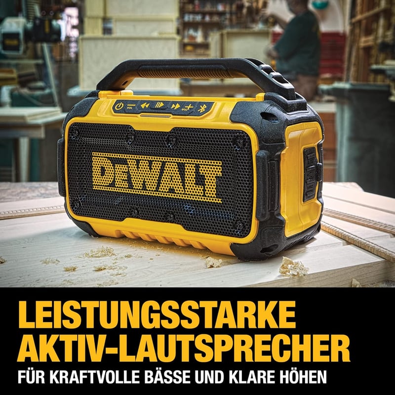 DeWalt DCR011 Bluetooth Hangszóró - Vezeték Nélküli Zenelejátszás Hordozható Kivitel, Akkumulátor Nélkül