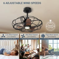 NACATIN RGB Mennyezeti Ventilátor Világítással, 21 Hüvelykes, Távirányítóval, Applikációs és Fali Kapcsolóval, Ideális Hálószobákba és Pavil 7