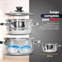 Rozsdamentes acél párolóedény 3L, üvegfedővel, indukciós főzőlapra - 22cm 2