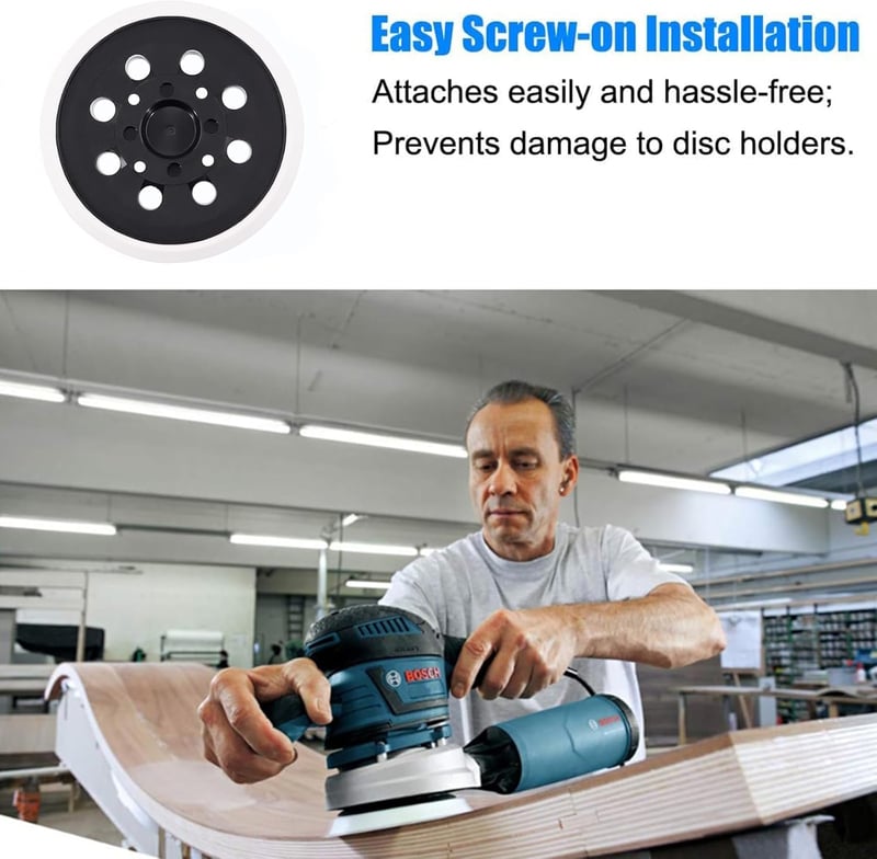 HOTCKB Tépőzáras Csiszolótányér 125mm 8 Lyukú - Bosch PEX 300/400 AE Excentercsiszolóhoz Kompatibilis Csiszolókorong Alátét