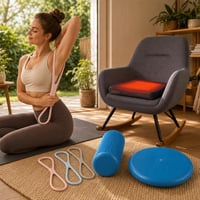 Kancelársky balíček na krk: 3x guma + masážny valec + vyhrievaný vankúš 1