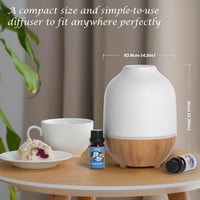 SALUBRITO Aroma Diffúzor 100ml - Ultrahangos Illóolaj Párologtató Fehér Fa Mintázattal, Automata Kikapcsolással, Színes LED Világítással Ott 4