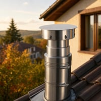 Sada na ochranu komína: 1x strieška DN 120 + 1x adaptér 120-100 mm + 1x krytka 100 mm 1