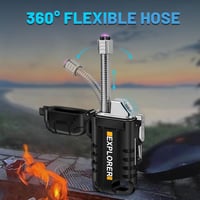Lafagiet USB-C Tölthető Öngyújtó 360° Hajlítható Nyakkal - Szél- és Vízálló Elektromos Ívgyújtó, Kempinghez, Túrázáshoz - Férfi Ajándék 4