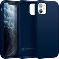 iPhone 11 Prémium Sötétkék Szilikon Tok - Ütésálló AUKASE Védőtok Kameraperemmel 1