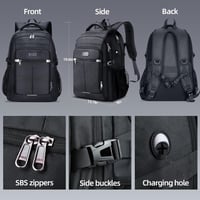 HOMIEE Nagy Méretű Vízálló Utazó Hátizsák 17,3" Laptoptartóval, Fekete 5