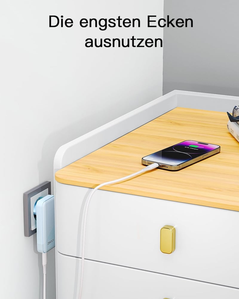 Zinooy 35W USB-C Gyorstöltő Adapter 2 Portos Lapos Kialakítással - iPhone 15/14/13, Samsung Galaxy S24/23, iPad, Xiaomi Kompatibilis
