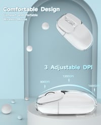 MAMBASNAKE Mini Vezeték Nélküli Bluetooth Gamer Egér, Átlátszó, RGB, Fehér 7