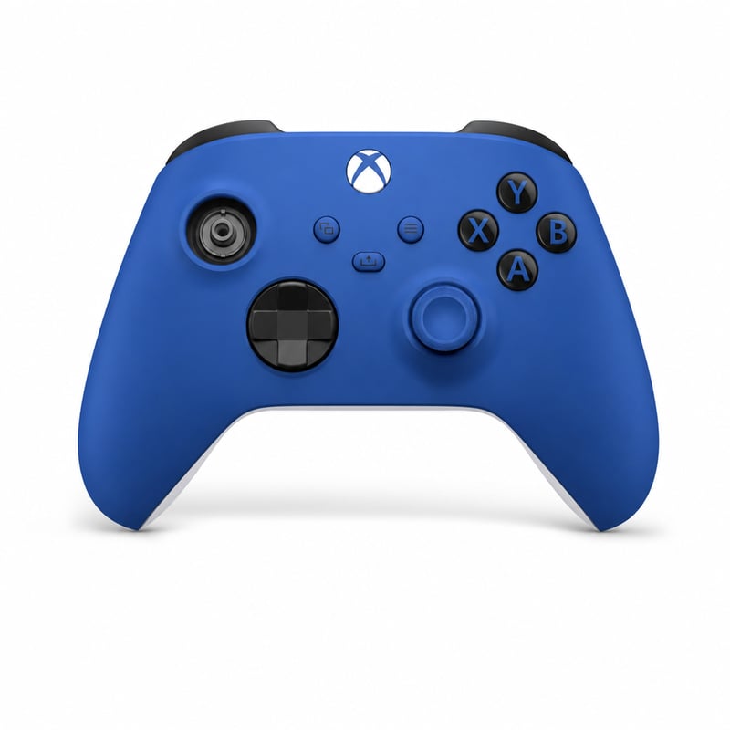 Xbox Wireless Controller Shock Blue modrý — chybný, čiastočne funkčný: Ľavá analógová páčka smerom dopredu nefunguje (stav: pozri 2. obrázok)