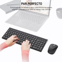 Cimetech vezeték nélküli spanyol billentyűzet és egér szett, ultravékony, csendes, PC-hez 2