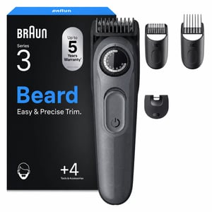 Braun BT3525 Series 3 trimer za bradu za muškarce, 40 postavki duljine, 50 minuta rada — vidljivi znakovi korištenja (stanje: vidi 2. sliku)