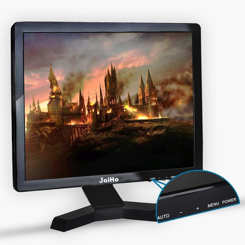 JaiHo 19" IPS Monitor Beépített Hangszórókkal - HD 1280x1024 Felbontás, HDMI Csatlakozás, PC/TV/CCTV/Raspberry Pi Kompatibilis, Távirányítóval
