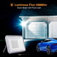 NIKEEYEN 100W LED Kültéri Reflektor, IP67 Vízálló, 10000 lumen, 6500K Hideg Fehér, 120° Szórási Szög, Kerthez, Garázshoz, Játszótérhez 5