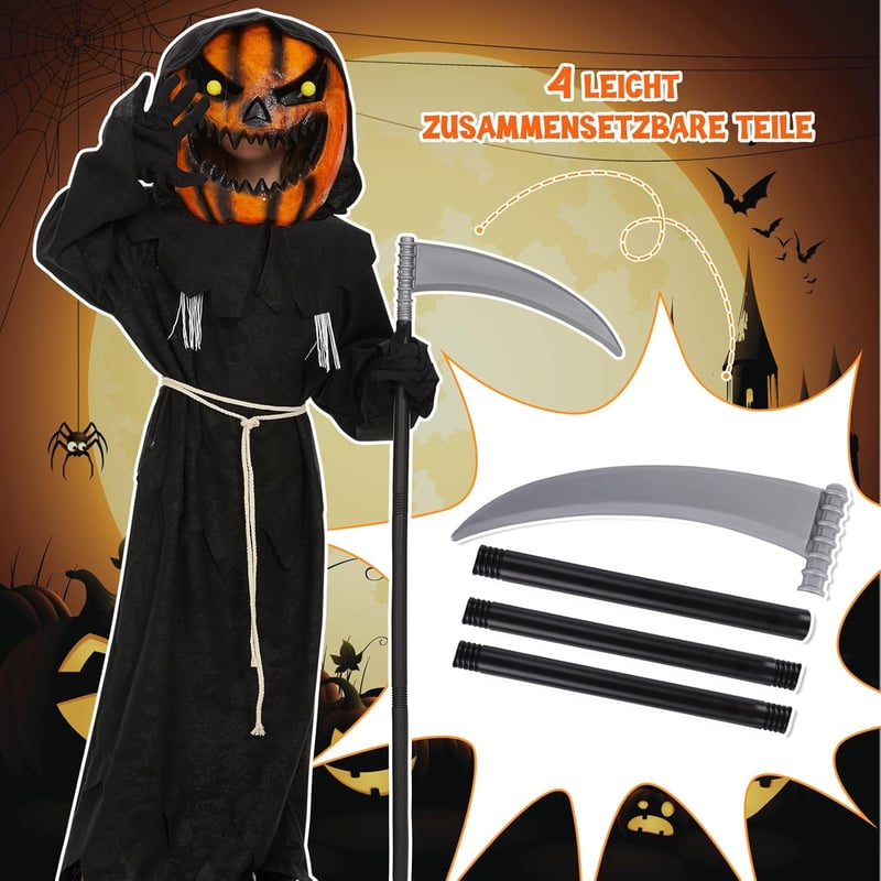 Tökfej jelmez gyerekeknek - Halloween töklámpás kosztüm maszk (L méret)