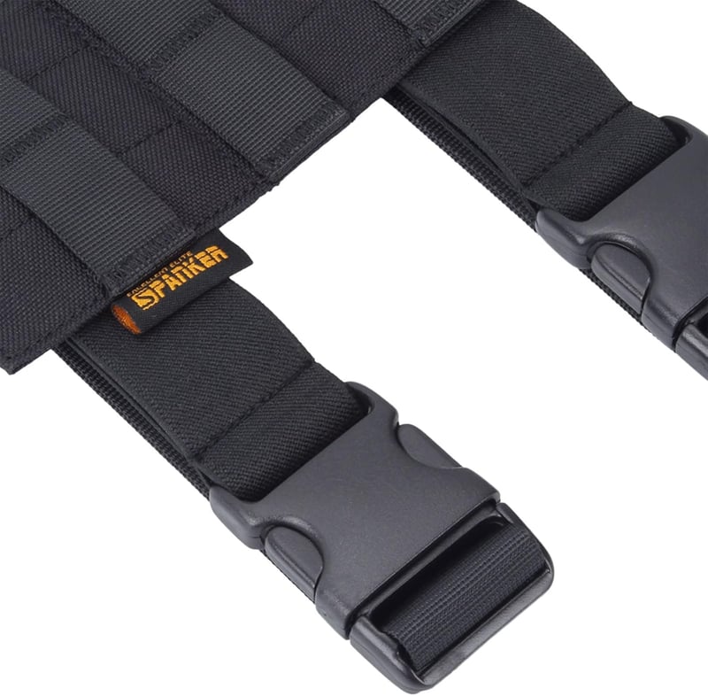EXCELLENT ELITE SPANKER Taktikai Combtok Állítható Platform Molle Rendszerű Univerzális Táska Bal/Jobb Lábra Fekete Cordura Nylon