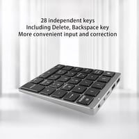 Yunseity Bluetooth és USB-s numerikus billentyűzet, 28 gombos, iOS/Android/Windows, szürke-fekete 4