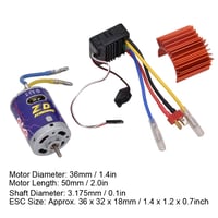 Keenso 540 Brushed Motor Hűtőbordával és 45A ESC Készlet - 1/10 RC Távirányítós Autó Motor Szett Crawler Terepjáróhoz - Narancssárga 8