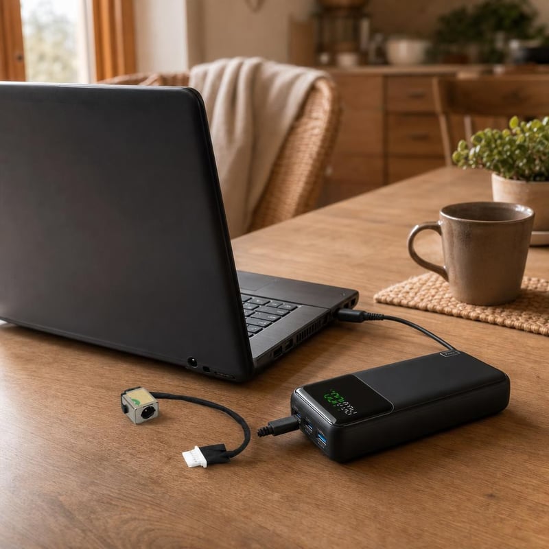 Laptopmentő töltőcsomag: Acer-kompatibilis DC tápcsatlakozó kábel + 140 W powerbank, 25 000 mAh