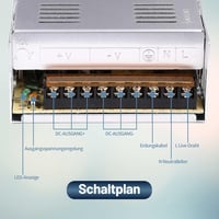 RUIZHI 12V 30A Kapcsolóüzemű Tápegység 360W - Univerzális Adapter LED Szalagokhoz, 3D Nyomtatókhoz, Számítógépes Projektekhez 4