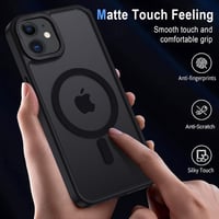 iPhone 12/12 Pro XTCASE mágneses tok MagSafe-kompatibilis - Matt fekete 7