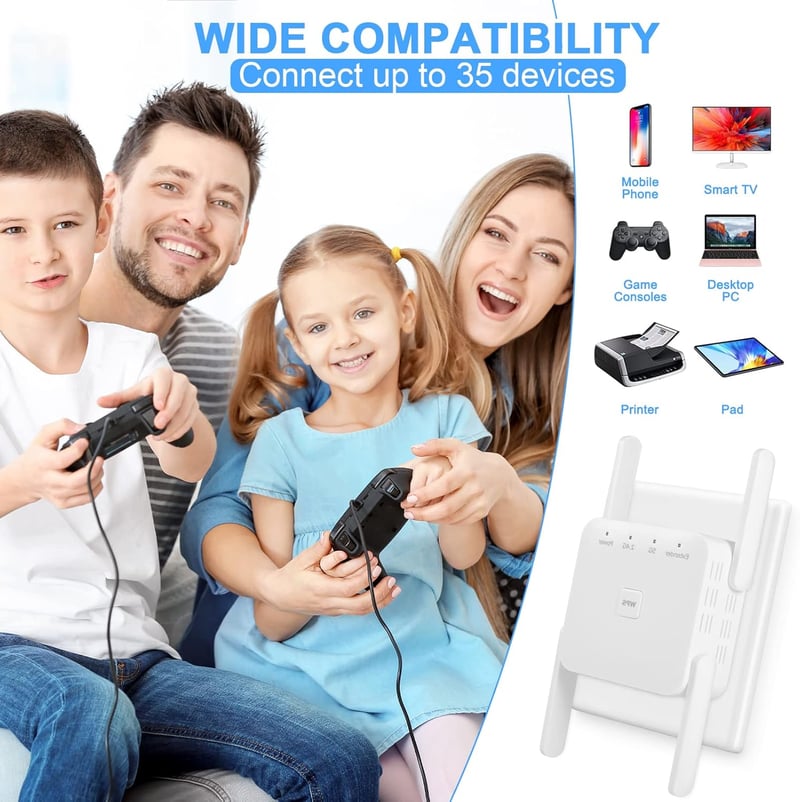 TP-Link AC1200 Dual Band WiFi Jelerősítő 4 Antennával, LAN Porttal