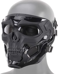 WISEONUS Airsoft Taktikai Koponya Maszk - Teljes Arc Védelem Paintball, Vadászat, CS Játék, Halloween és Cosplay Eseményekhez - Fekete TPU 3